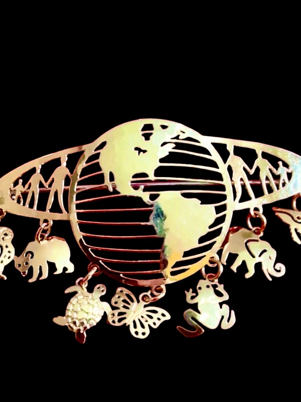 Wild Bryde Gold Plated Earth Partners Brooch